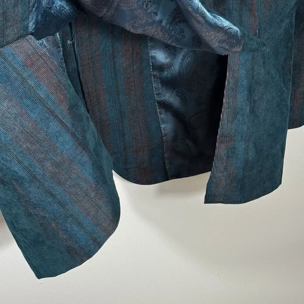 Empra Sz XL / 44 Micro Corduroy Stylish Coat Jacket Blazer Turquoise Teal NICE